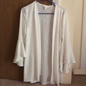 Lauren Conrad White Bell Sleeve Cardigan